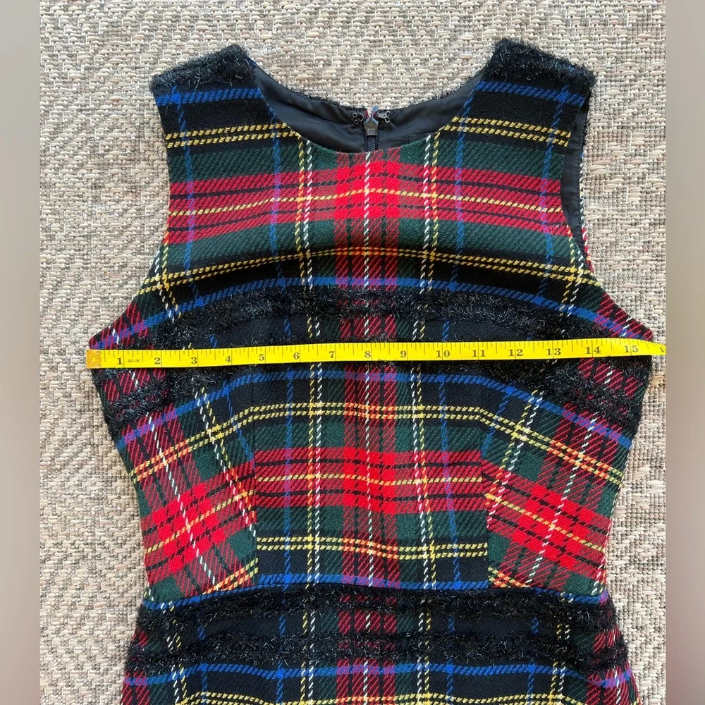 NWOT JCrew Dress Womens Size 0 Sheath Holiday Dress in Lurex Stewart Tartan - Picture 2 of 8